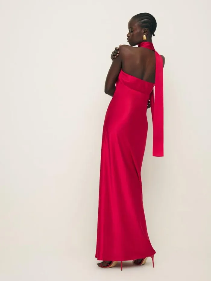 The Reformation Oren Silk Dress Lipstick 8211 Weddings