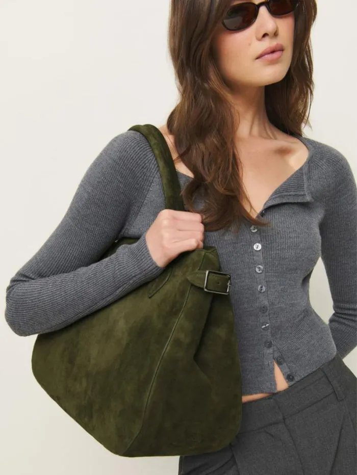 The Reformation Oversized Patrizia Bag Leccio Suede 8211 Bags