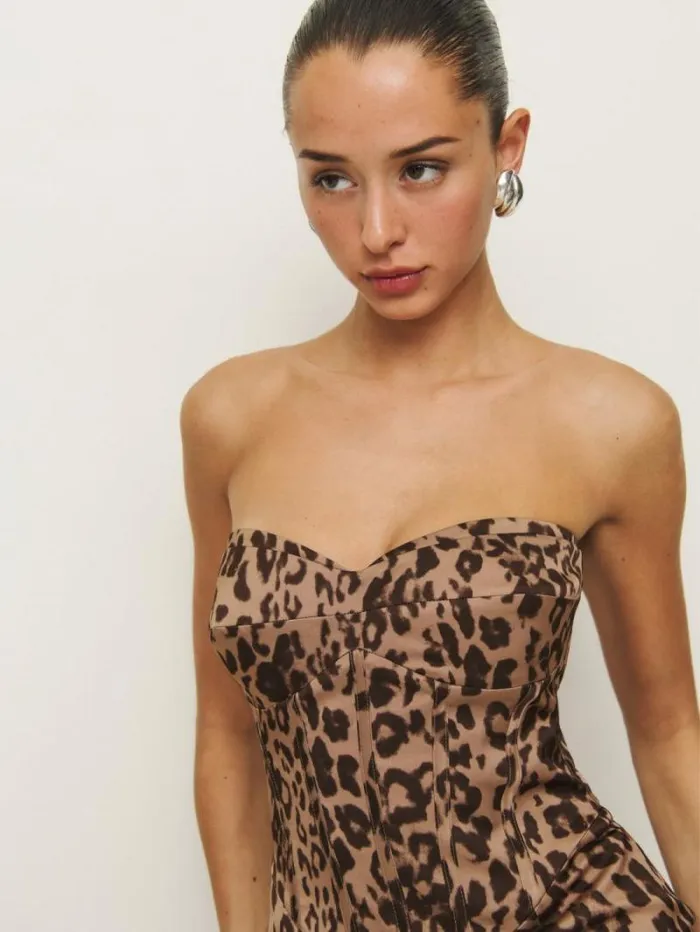 The Reformation Pacie Satin Dress Kina 8211 Clothing