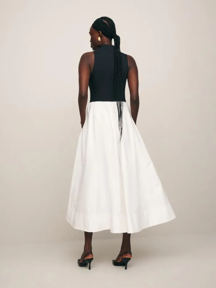 The Reformation Petites Sai Dress Black And White 8211 Clothing