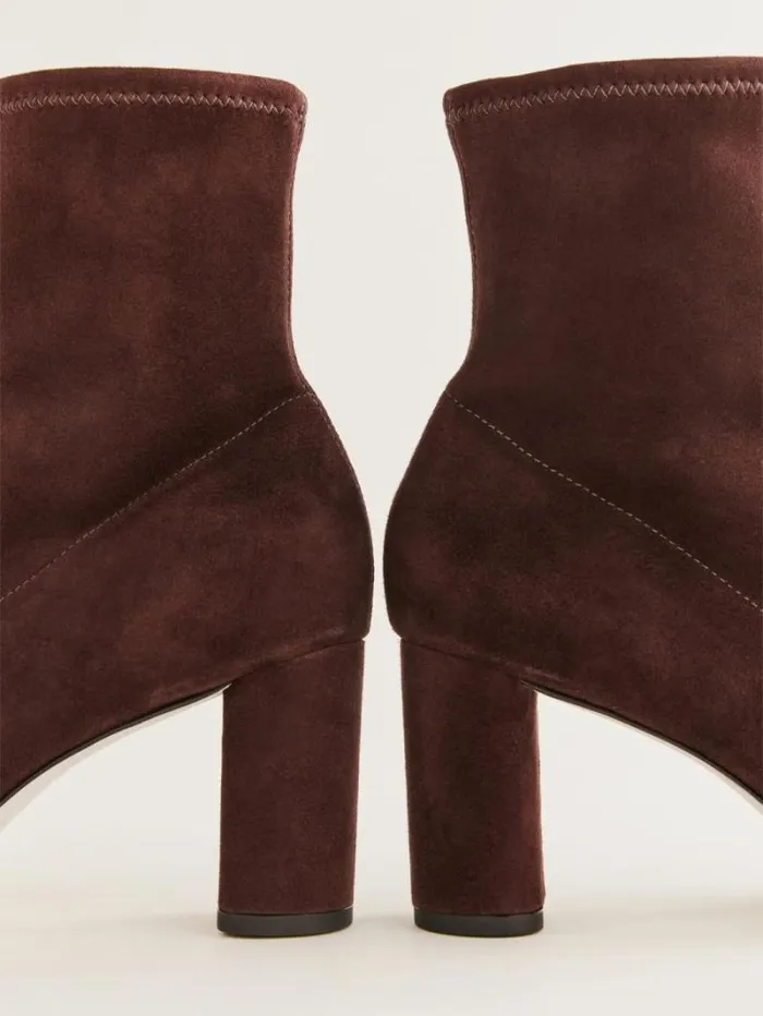 The Reformation Presley Ankle Boot Espresso Stretch Suede 8211 Shoes