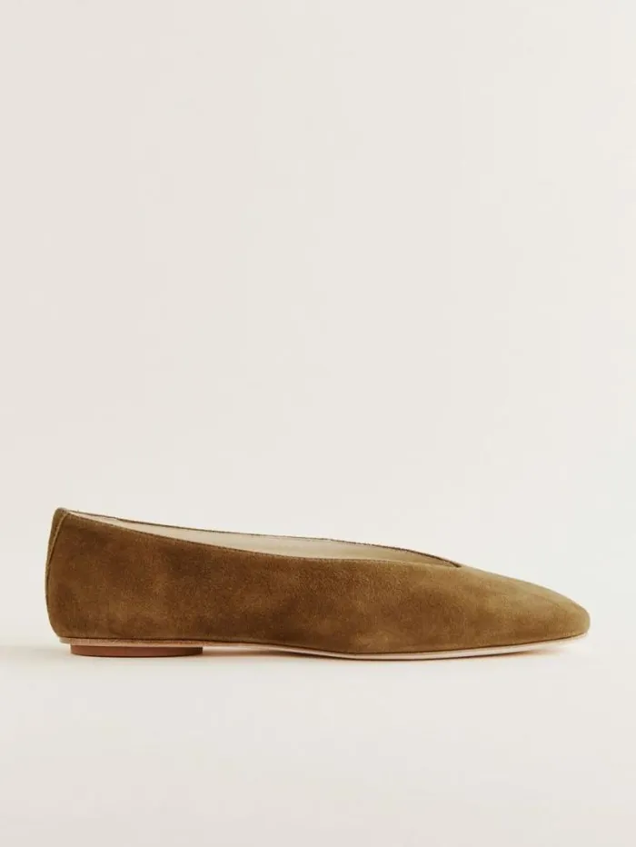 The Reformation Prudence Ballet Flat Bog Suede 8211 Shoes
