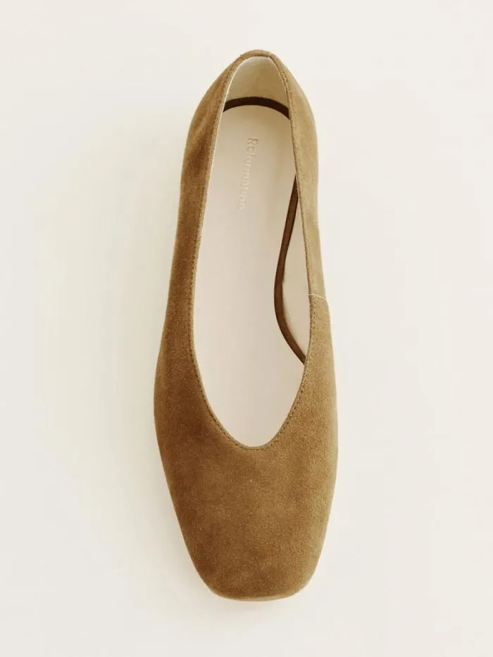 The Reformation Prudence Ballet Flat Bog Suede 8211 Shoes
