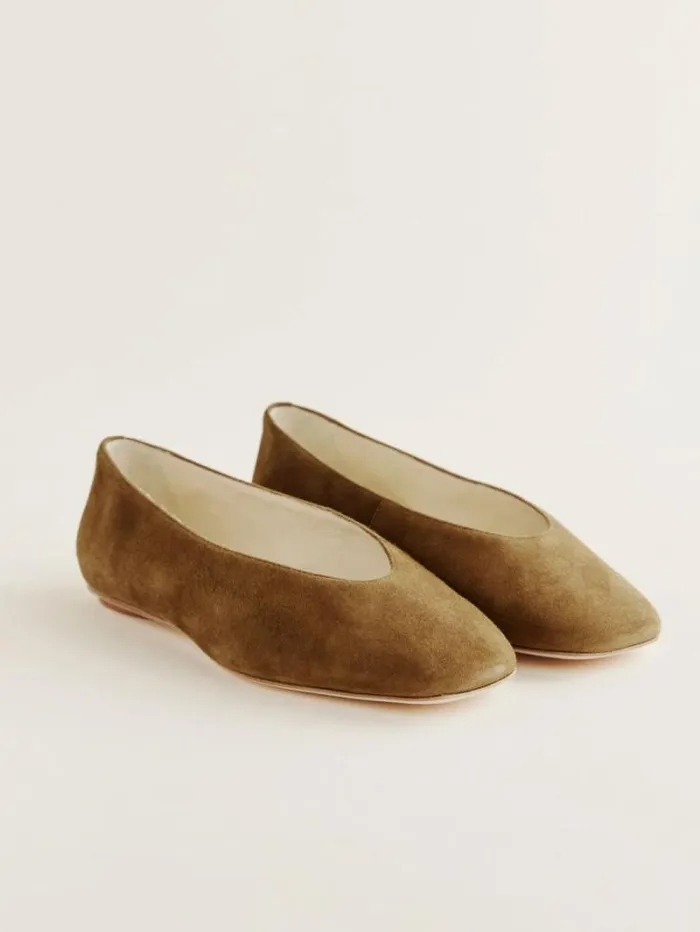 The Reformation Prudence Ballet Flat Bog Suede 8211 Shoes