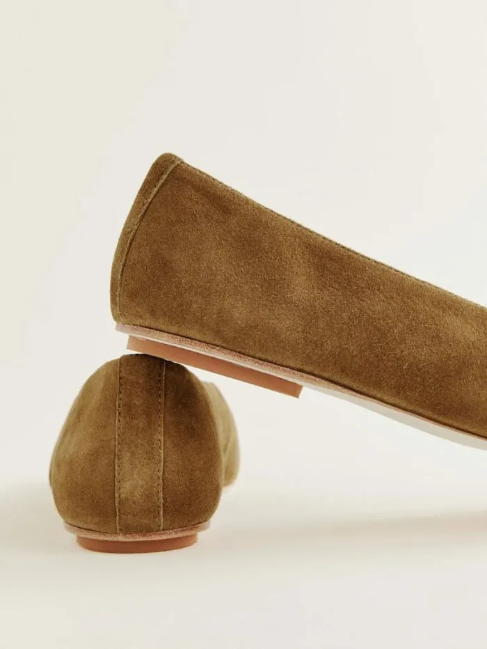 The Reformation Prudence Ballet Flat Bog Suede 8211 Shoes