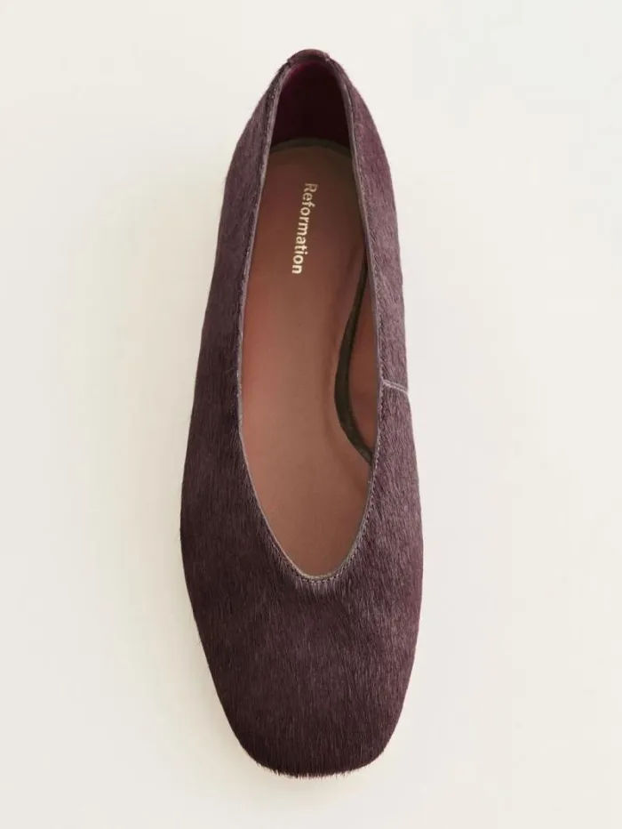 The Reformation Prudence Ballet Flat Ruby Haircalf 8211 Shoes