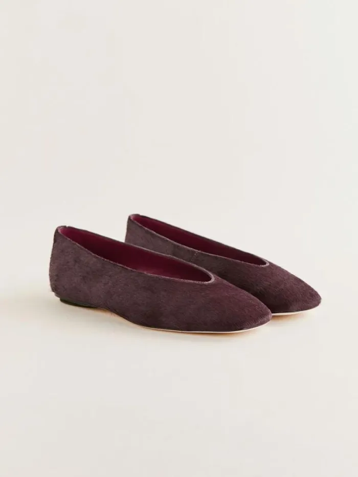 The Reformation Prudence Ballet Flat Ruby Haircalf 8211 Shoes