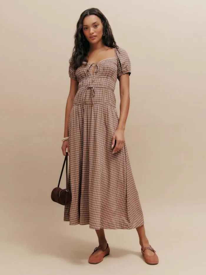 The Reformation Rhett Dress Audrie Check 8211 Clothing