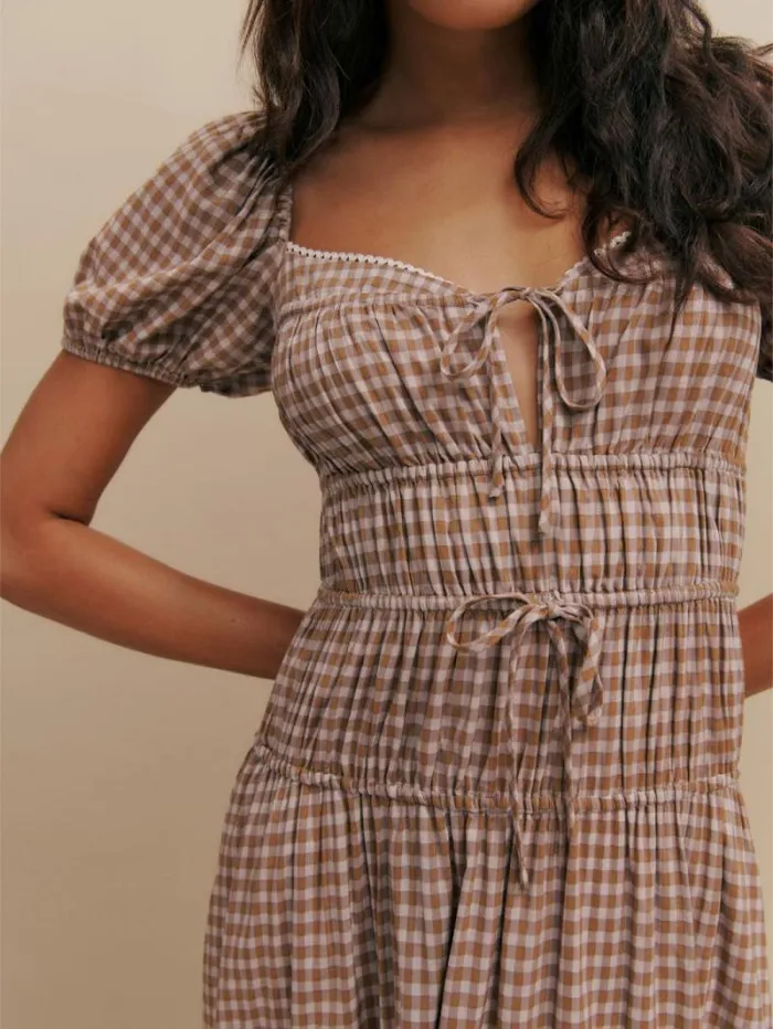 The Reformation Rhett Dress Audrie Check 8211 Clothing