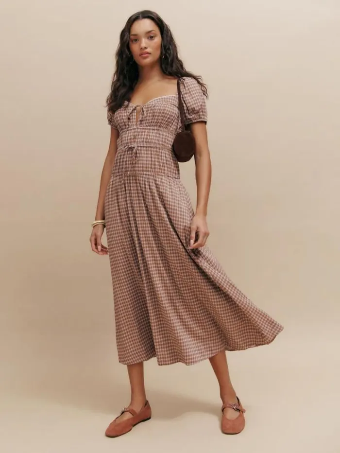 The Reformation Rhett Dress Audrie Check 8211 Clothing