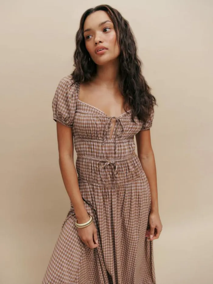The Reformation Rhett Dress Audrie Check 8211 Clothing
