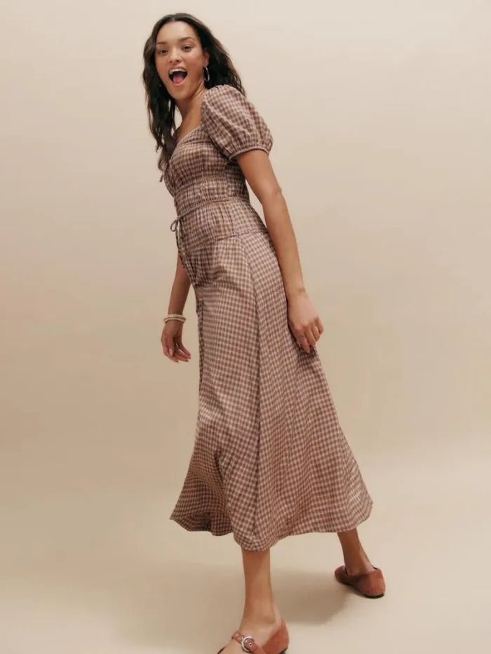 The Reformation Rhett Dress Audrie Check 8211 Clothing