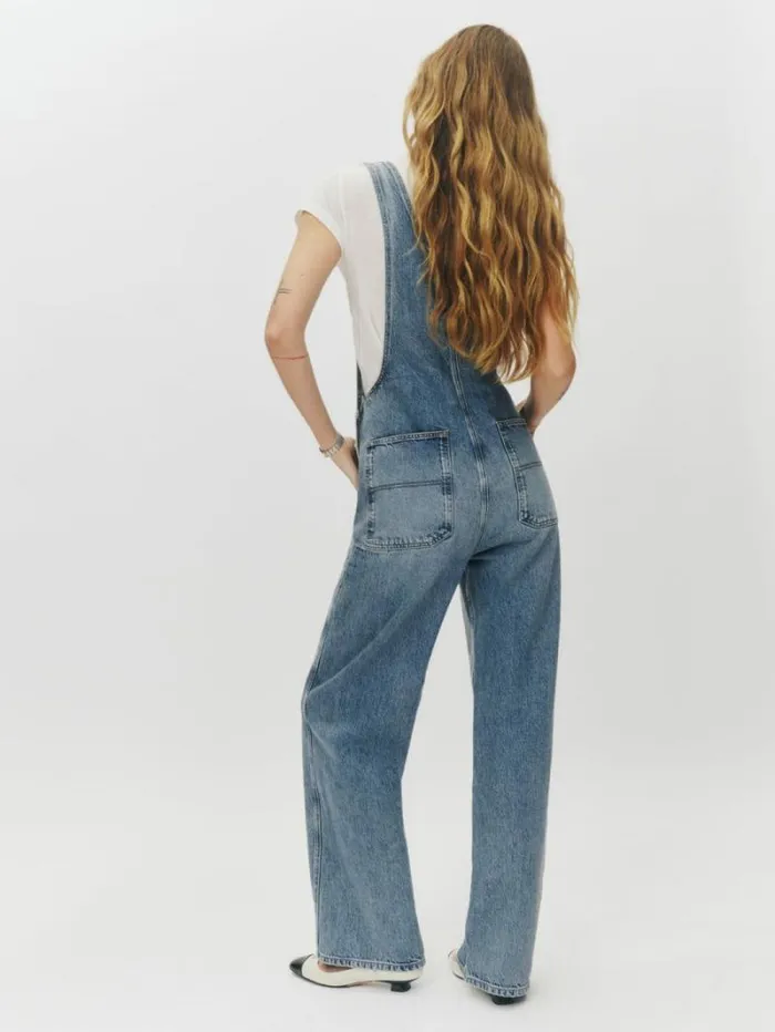 The Reformation River Relaxed Denim Overalls Galway 8211 Clothing