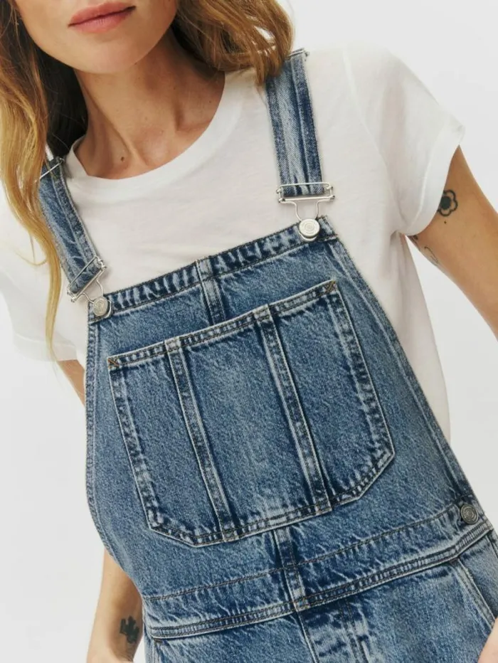 The Reformation River Relaxed Denim Overalls Galway 8211 Clothing