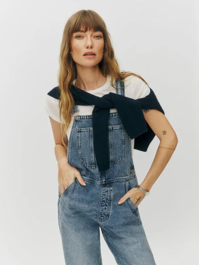 The Reformation River Relaxed Denim Overalls Galway 8211 Clothing