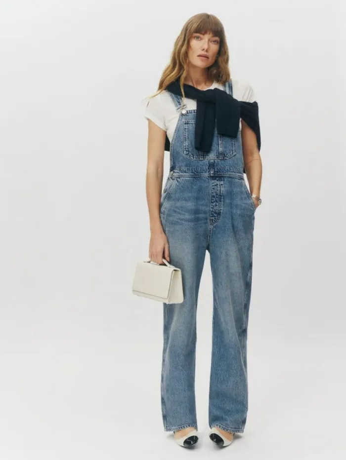 The Reformation River Relaxed Denim Overalls Galway 8211 Clothing