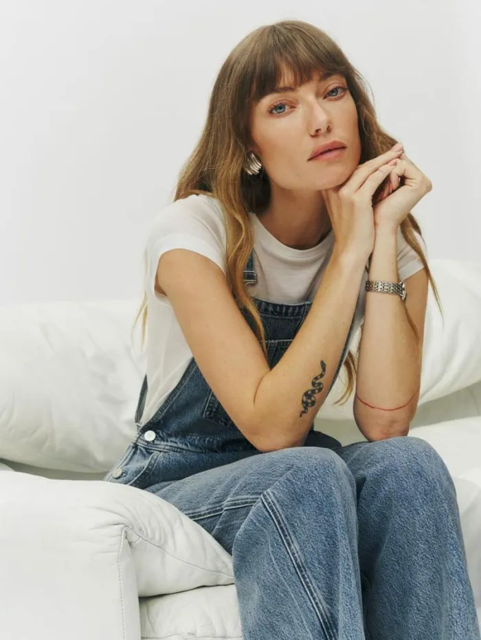The Reformation River Relaxed Denim Overalls Galway 8211 Clothing