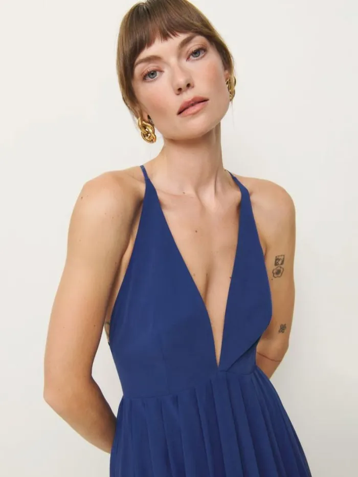 The Reformation Roseanne Dress Blue 8211 Weddings
