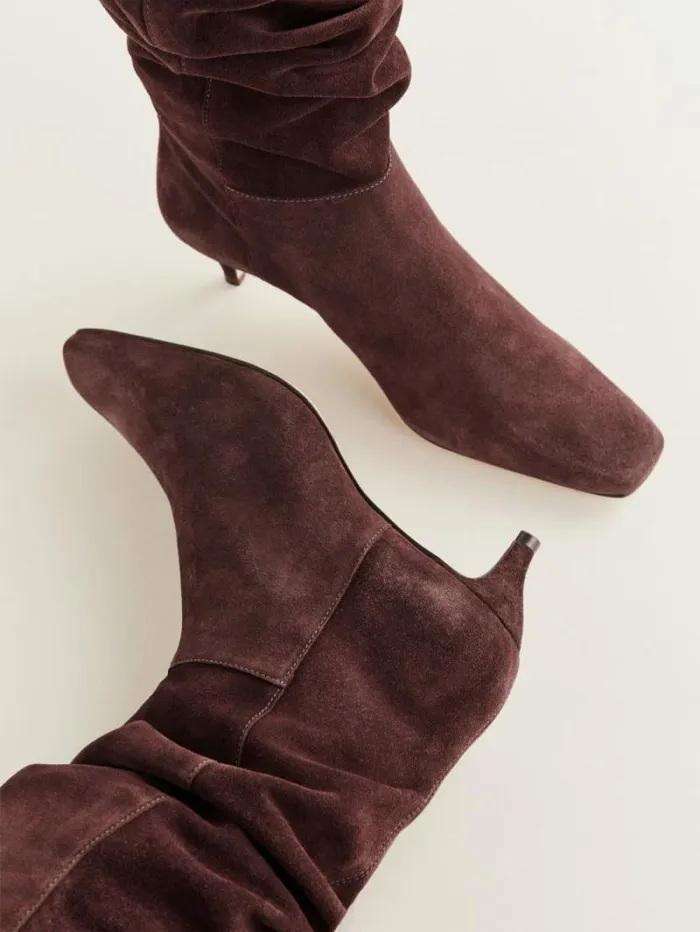 The Reformation Rosie Mid Shaft Boot Oak Suede 8211 Shoes