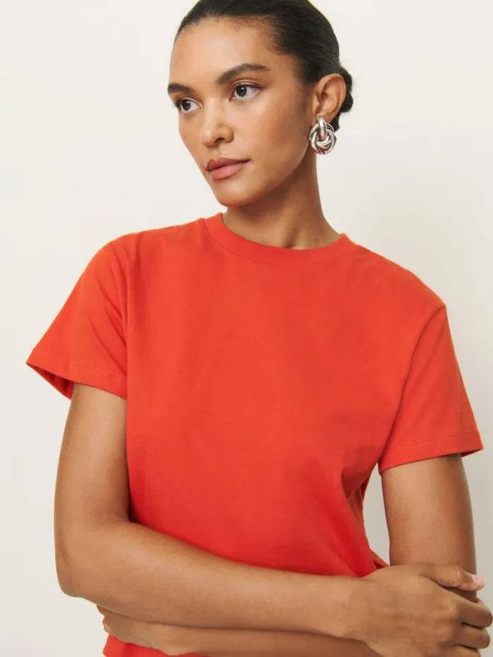 The Reformation Rowan Crew Tee Paprika 8211 Clothing