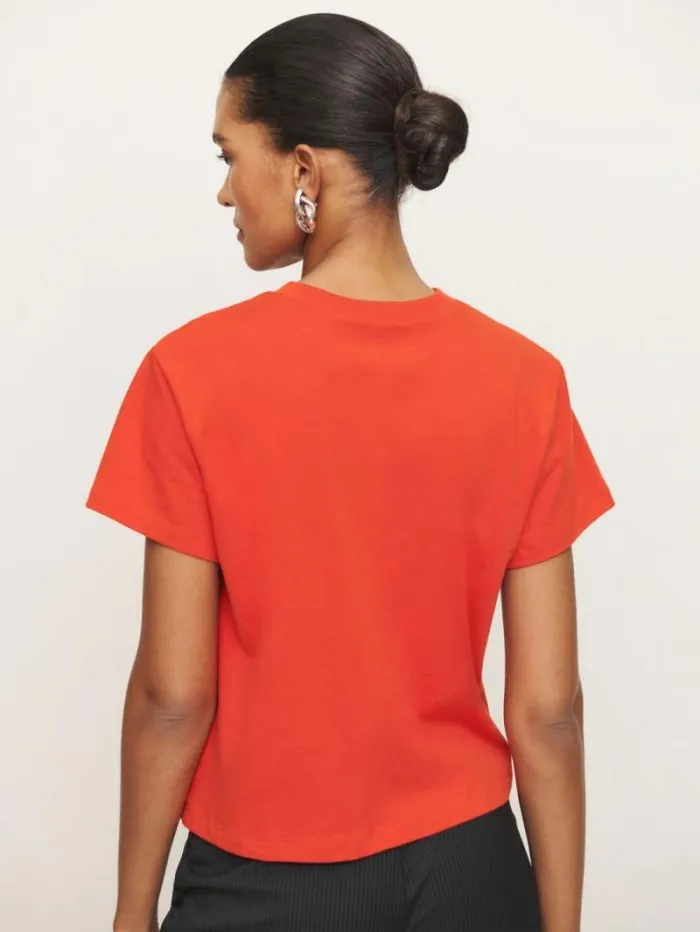The Reformation Rowan Crew Tee Paprika 8211 Clothing