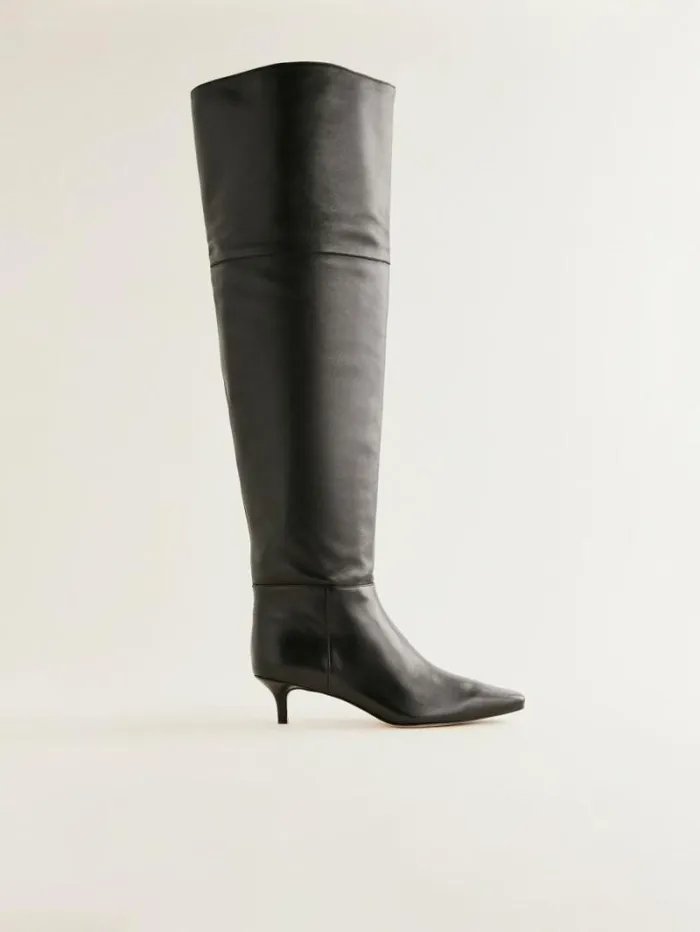 The Reformation Roxanne Over The Knee Boot Black Leather 8211 Shoes