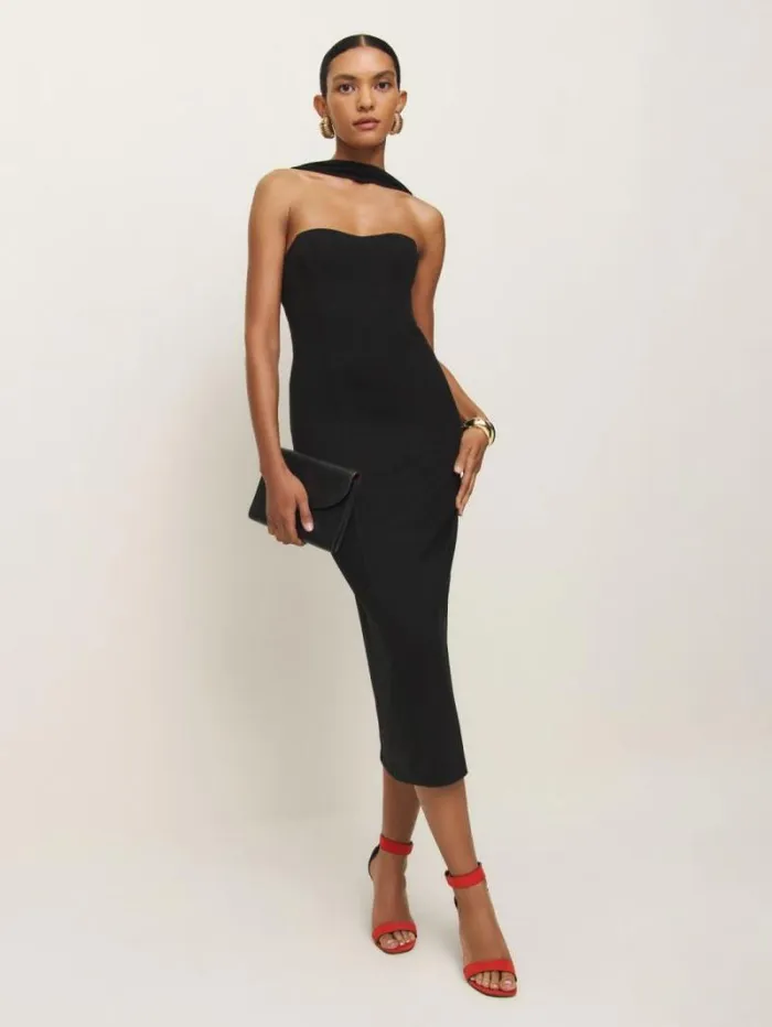 The Reformation Royal Knit Dress Black 8211 Clothing
