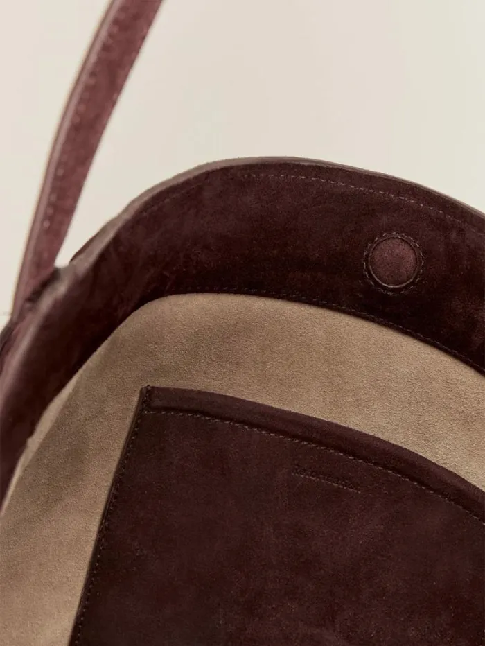 The Reformation Seleena Bucket Bag Espresso Suede 8211 Bags