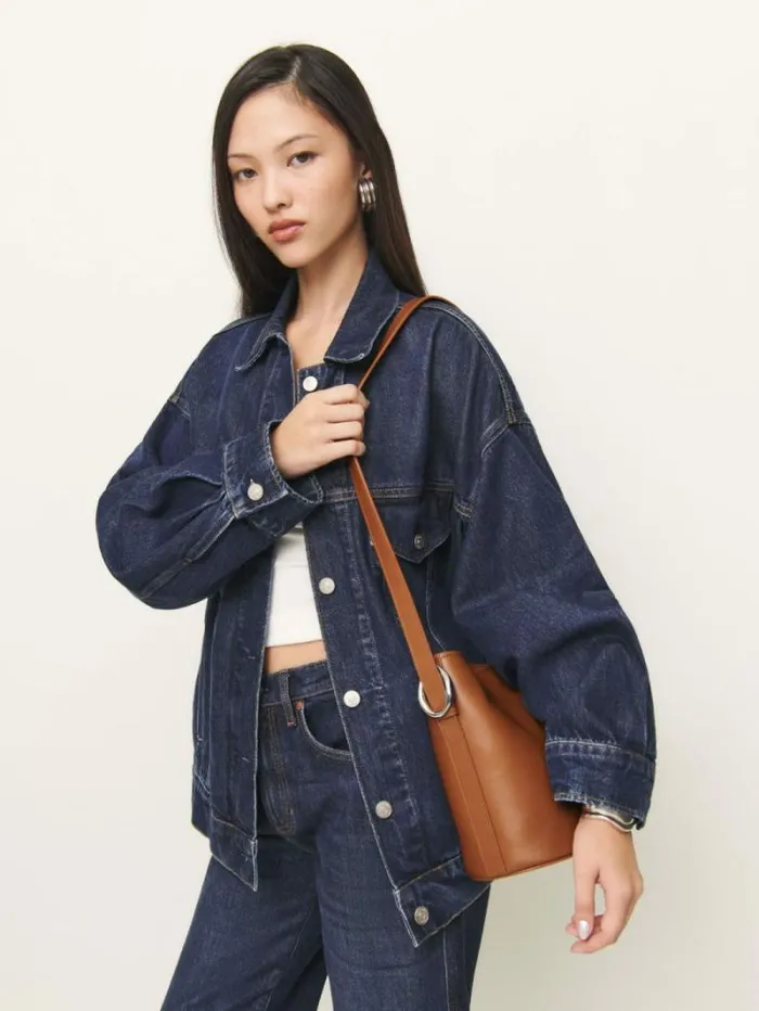 The Reformation Seleena Small Bucket Bag Lido Leather 8211 Bags