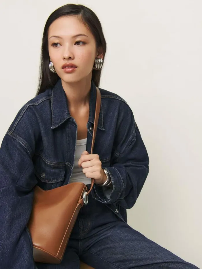 The Reformation Seleena Small Bucket Bag Lido Leather 8211 Bags