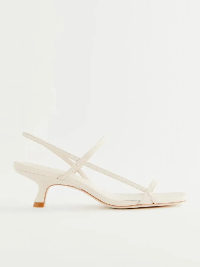 The Reformation Serenity Bare Sandal Almond Leather 8211 WeddingsShoes
