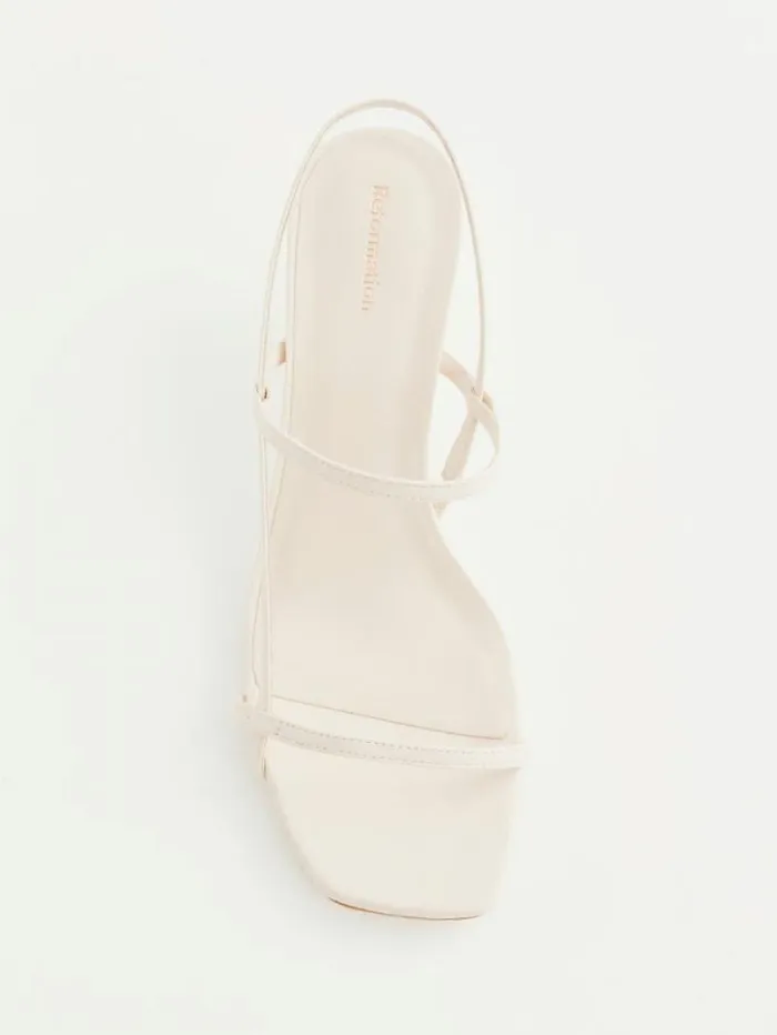 The Reformation Serenity Bare Sandal Almond Leather 8211 WeddingsShoes
