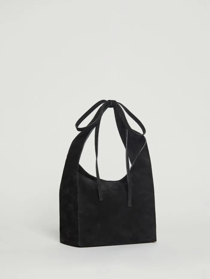 The Reformation Small Vittoria Tote Black Suede 8211 Bags
