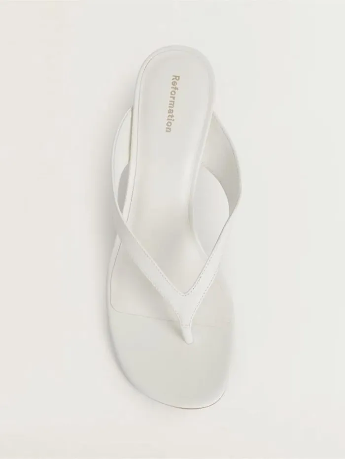 The Reformation Sophie Heeled Sandal White Leather 8211 Shoes