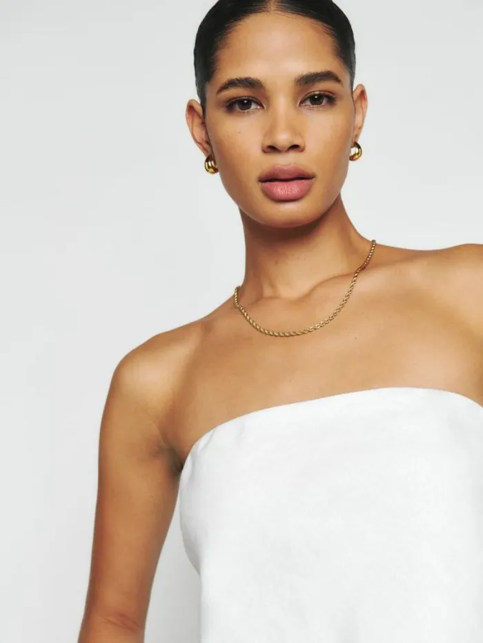 The Reformation Spritz Linen Top White 8211 Clothing