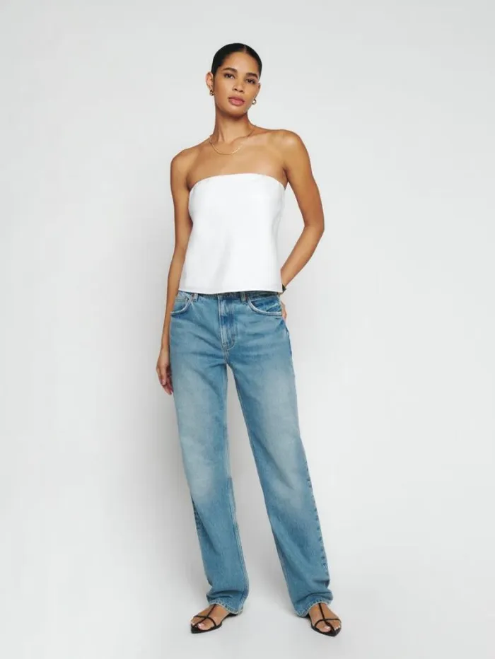 The Reformation Spritz Linen Top White 8211 Clothing