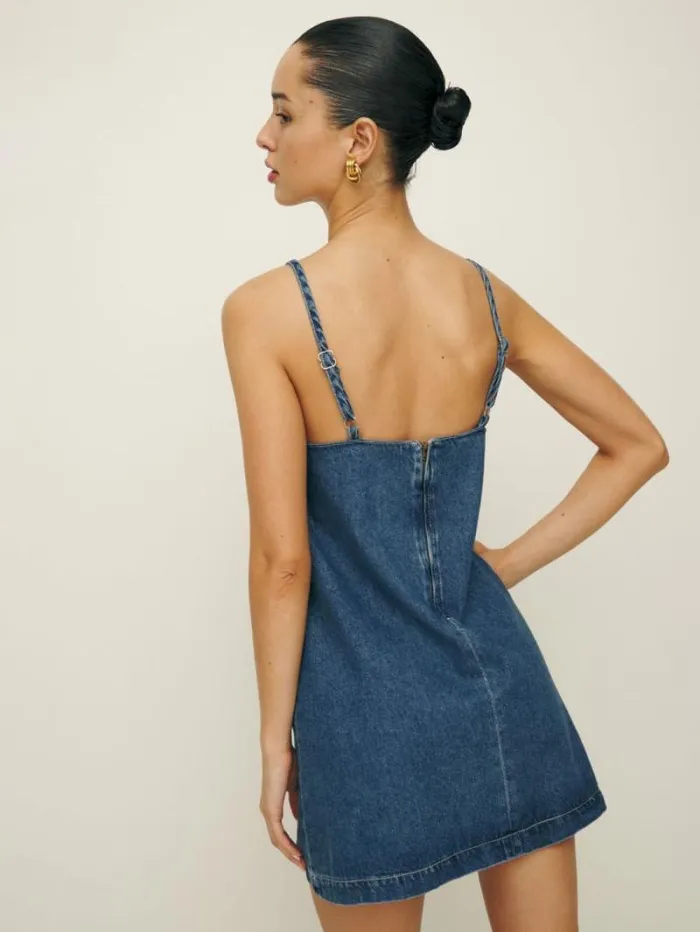 The Reformation Stella Denim Mini Dress Lanier 8211 Clothing