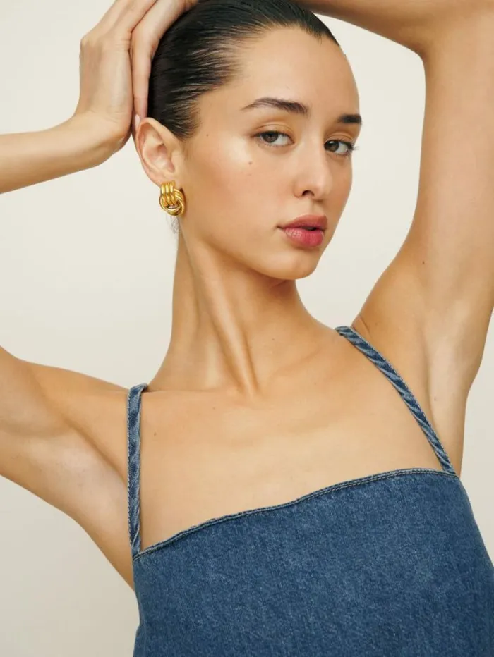The Reformation Stella Denim Mini Dress Lanier 8211 Clothing