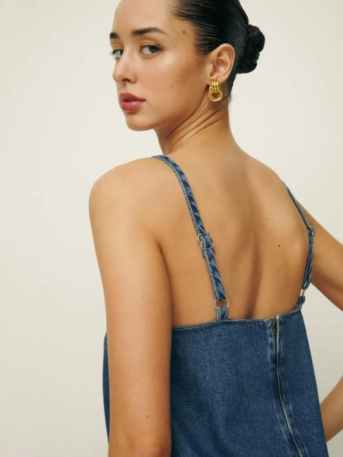 The Reformation Stella Denim Mini Dress Lanier 8211 Clothing