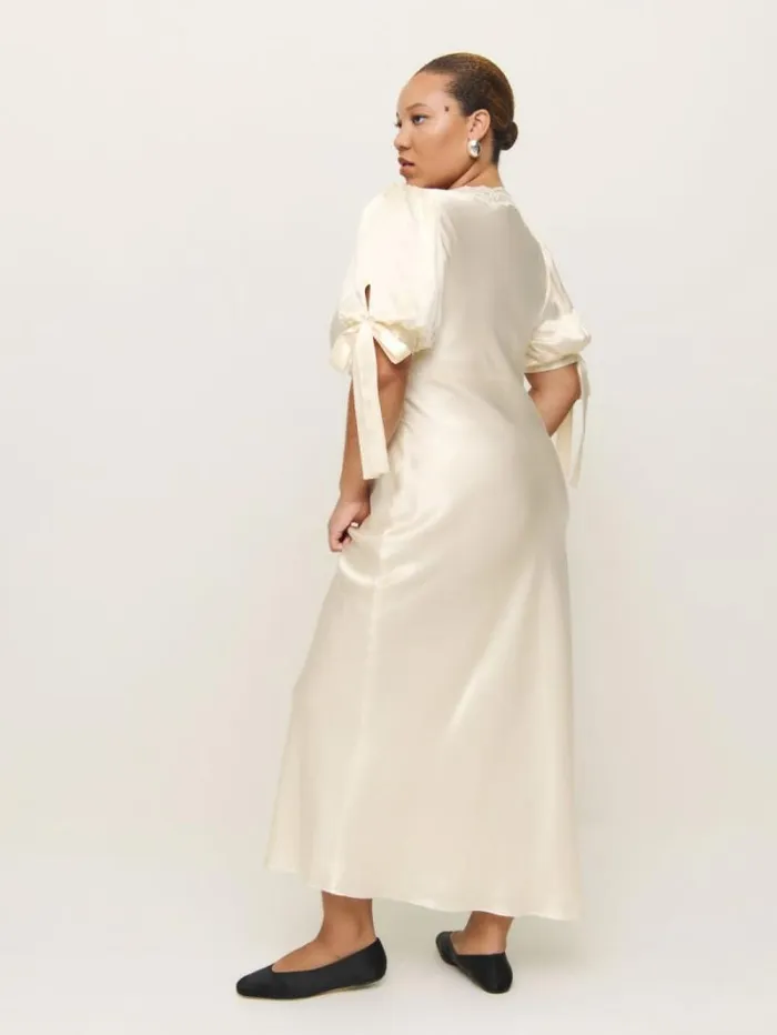 The Reformation Stella Silk Dress Es Ivory 8211 Clothing