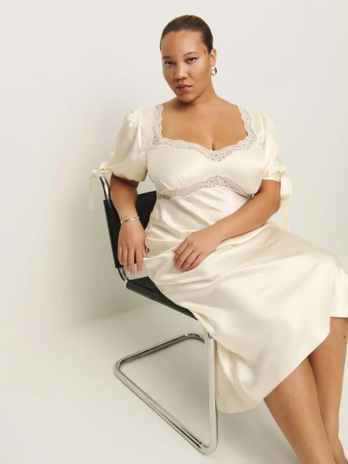 The Reformation Stella Silk Dress Es Ivory 8211 Clothing