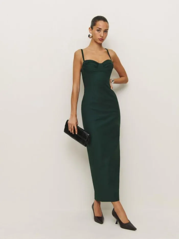 The Reformation Stormi Dress Forest 8211 Clothing