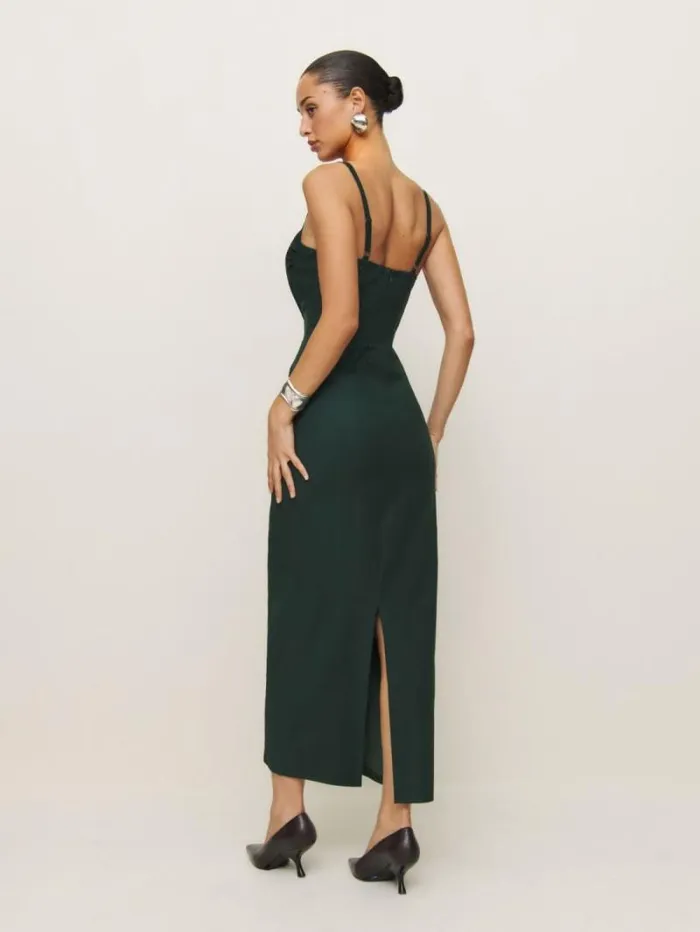The Reformation Stormi Dress Forest 8211 Clothing