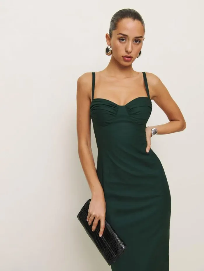 The Reformation Stormi Dress Forest 8211 Clothing