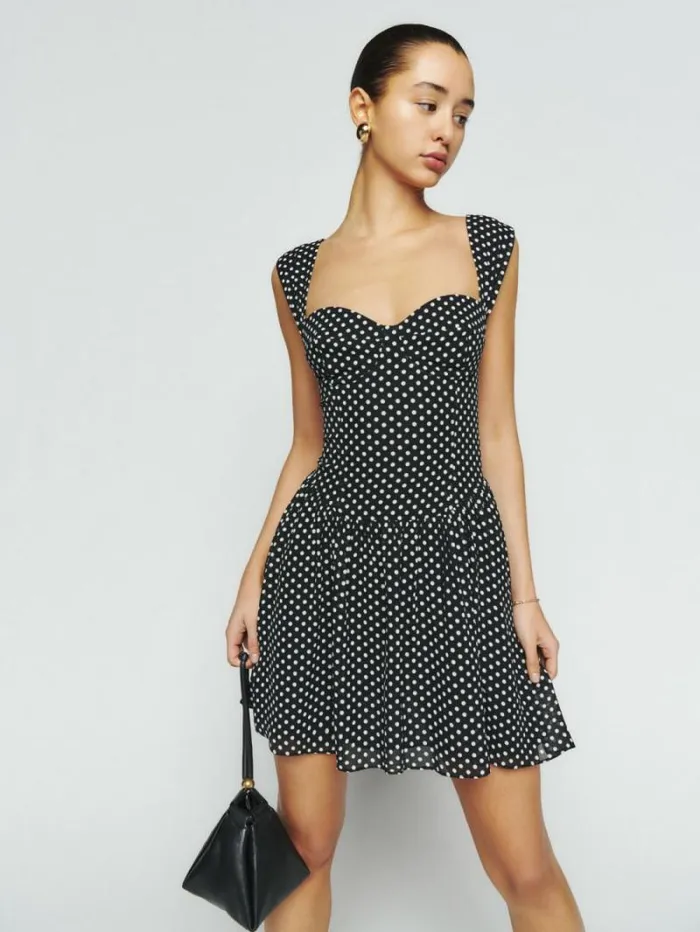 The Reformation Taiga Dress Caviar Dot 8211 Clothing