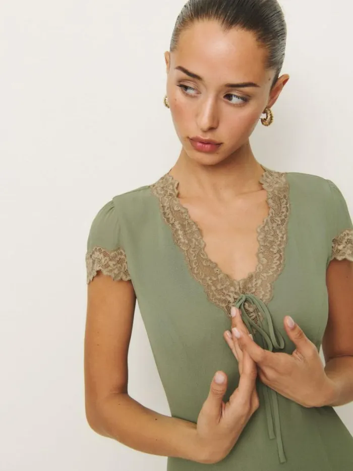 The Reformation Tiffie Dress Artichoke 8211 Clothing
