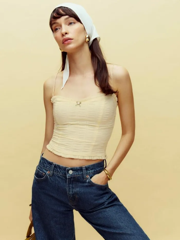 The Reformation Trixi Top Cream 8211 Clothing