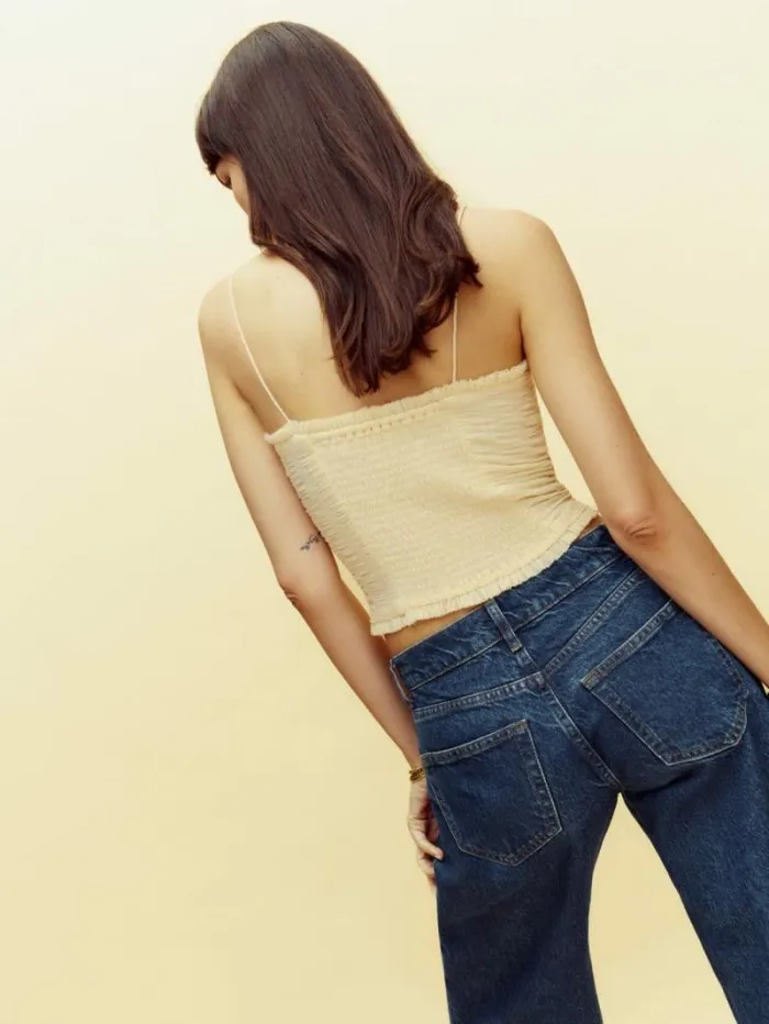 The Reformation Trixi Top Cream 8211 Clothing
