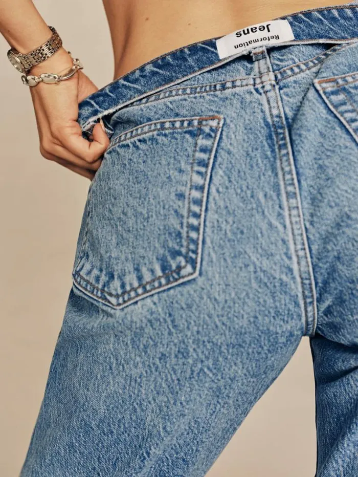 The Reformation Val 90s Mid Rise Straight Jeans Colorado 8211 Clothing