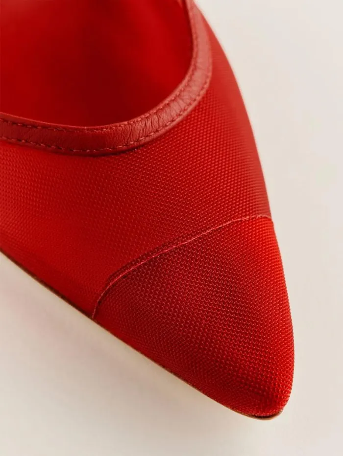 The Reformation Whitnee Slingback Heels Lipstick Mesh 8211 Shoes